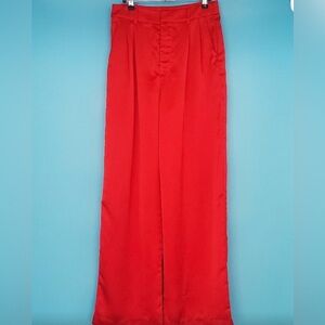 Abbeline Red Wide Leg Pants silky
